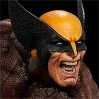 Wolverine com Uniforme Marrom em Peça da Sideshow